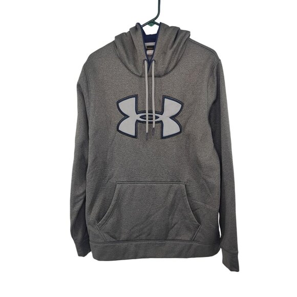 Under Armour Men's Embossed Logo Grey Hoodie Size L - Picture 1 of 4